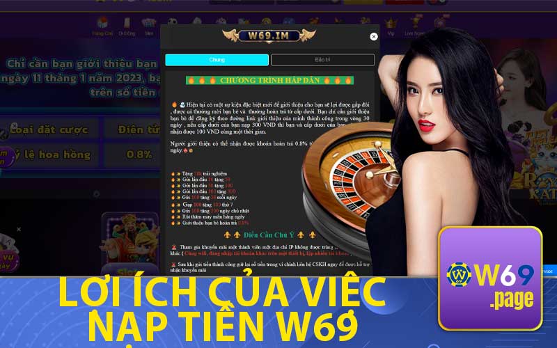 Lợi Ích Của Việc Nạp Tiền Tại Nhà Cái W69